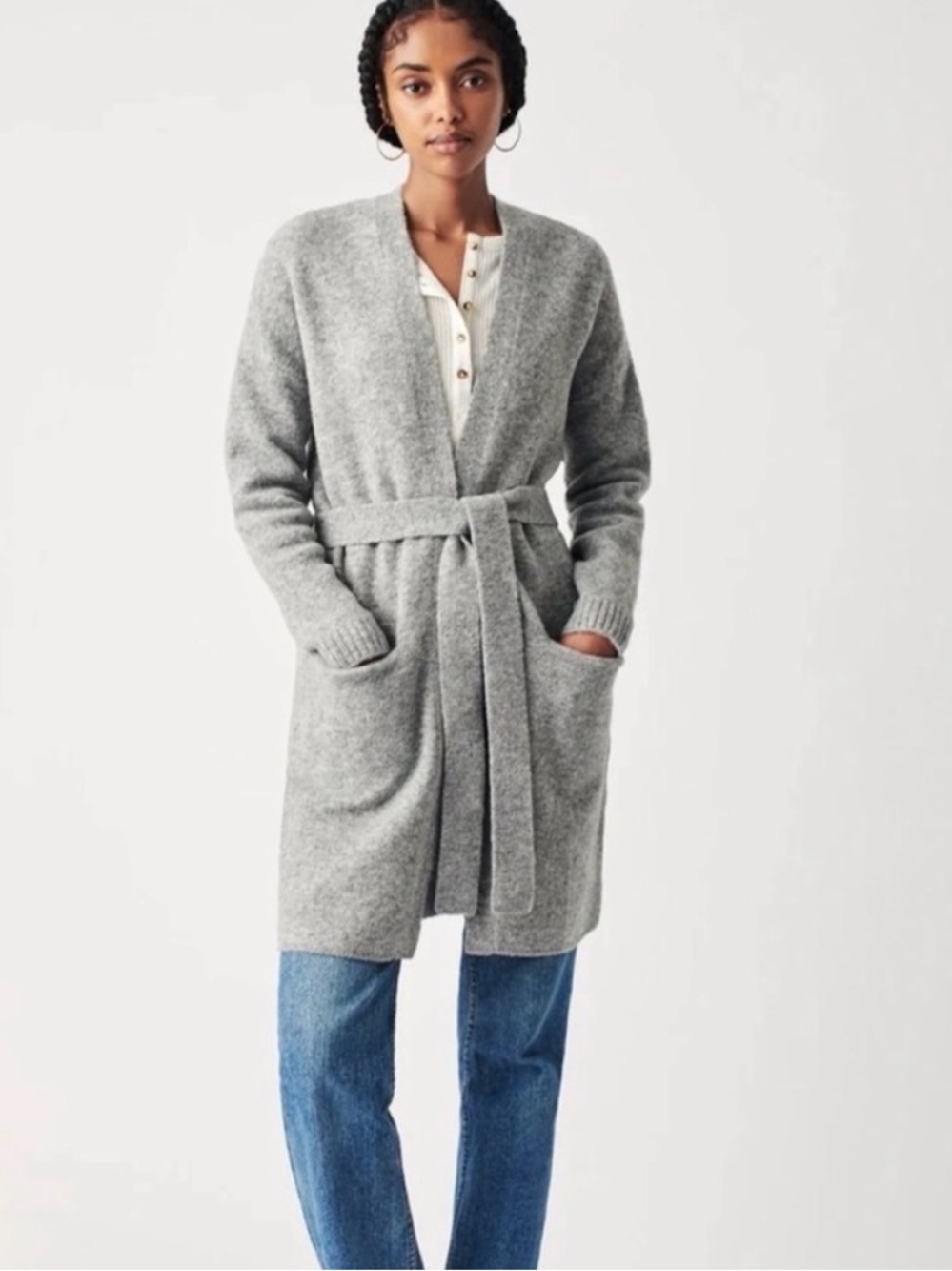 Faherty Women’s Legend Longline Wool Blend Sweater Coat